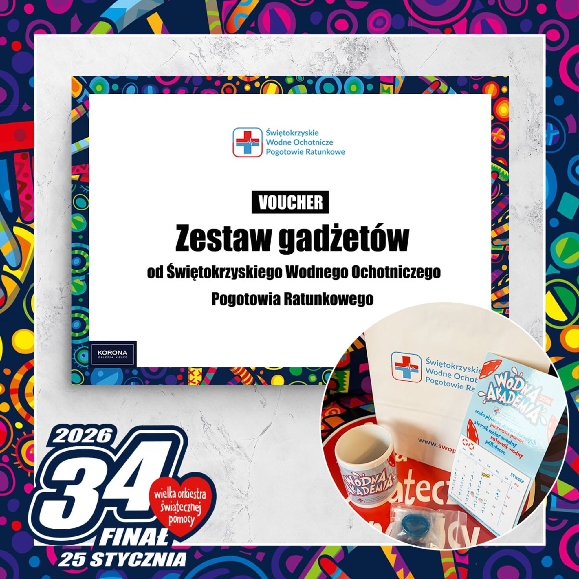 Zestaw gadżetów od Świętokrzyskiego WOPR