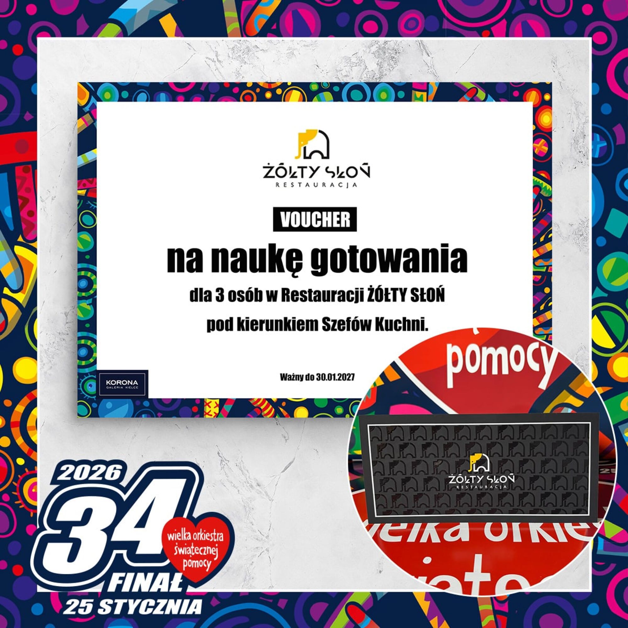 Voucher dla 3 osób na naukę gotowania w Restauracji ŻÓŁTY SŁOŃ