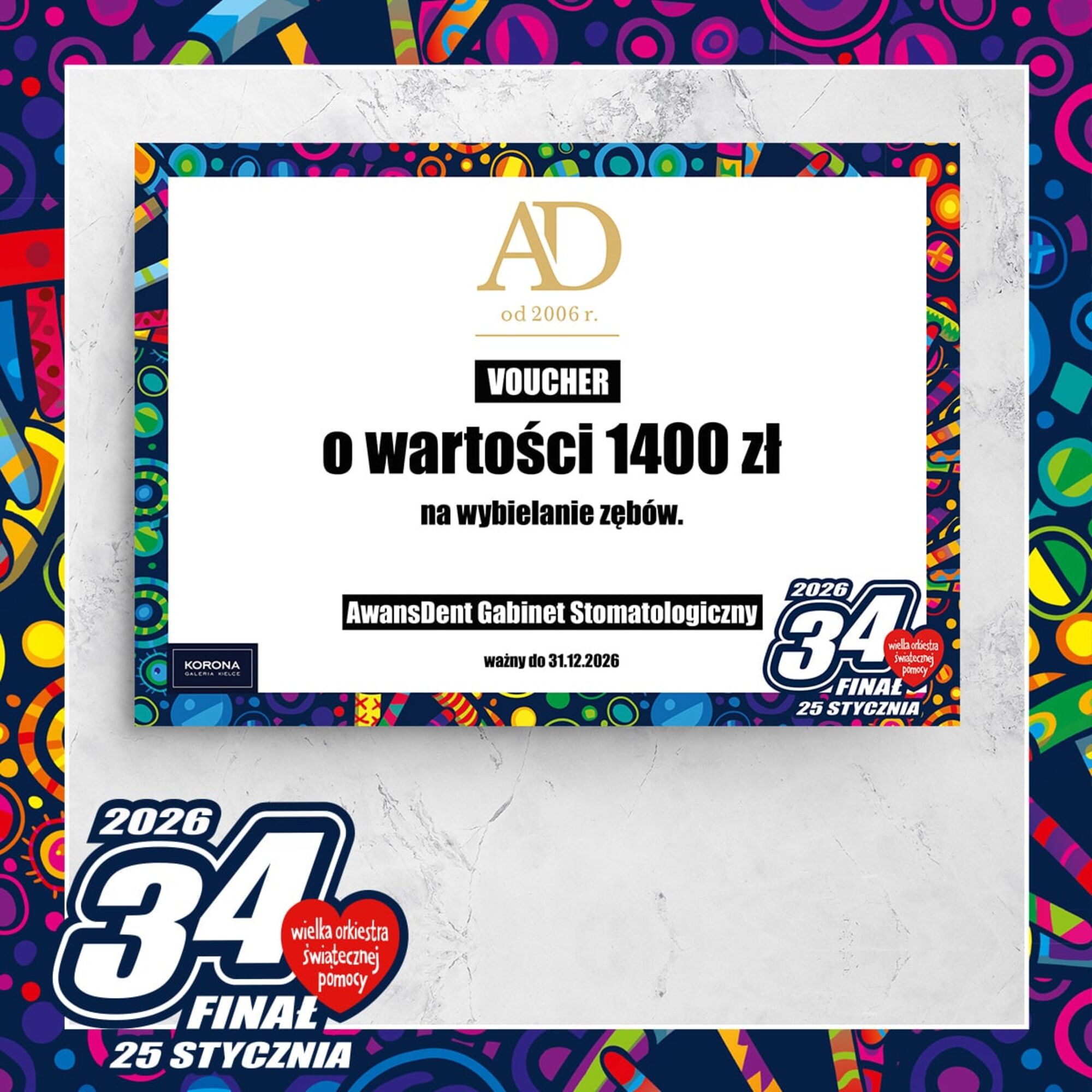 Voucher na wybielanie zębów o wartości 1.400 złotych od AwansDent