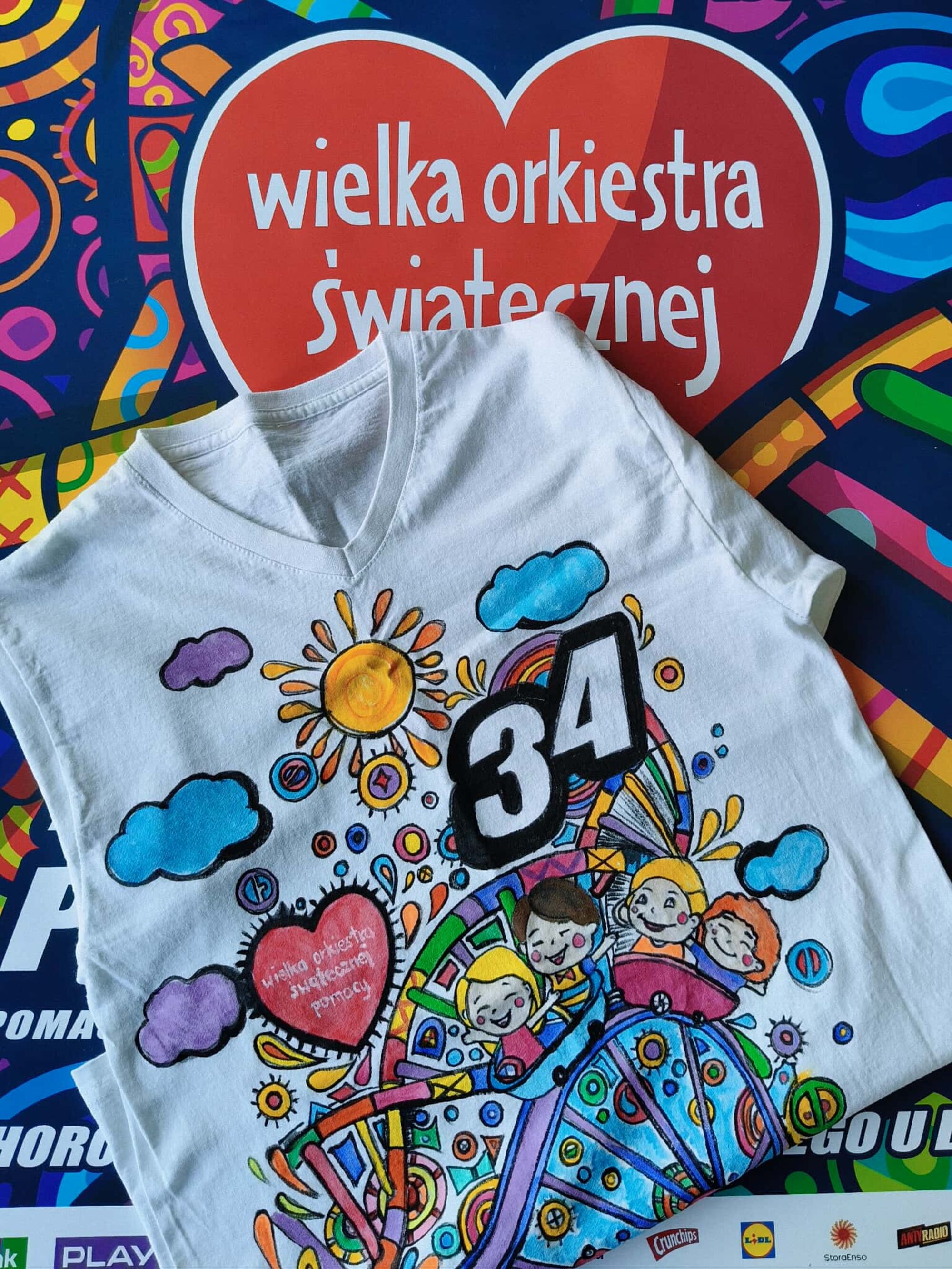 Ręcznie malowana koszulka WOŚP