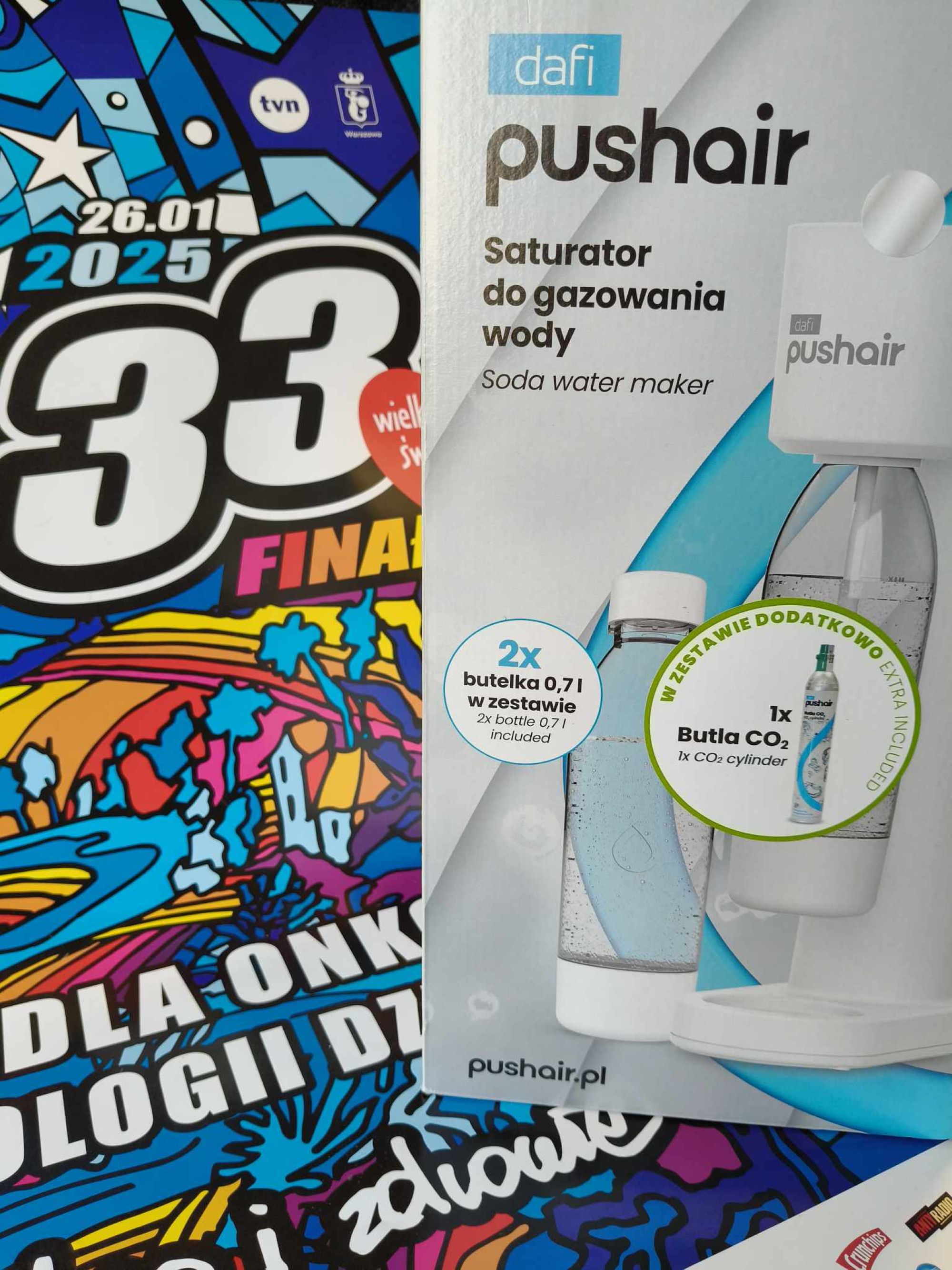 Saturator Pushair z butelkami i wymiennym wkładem