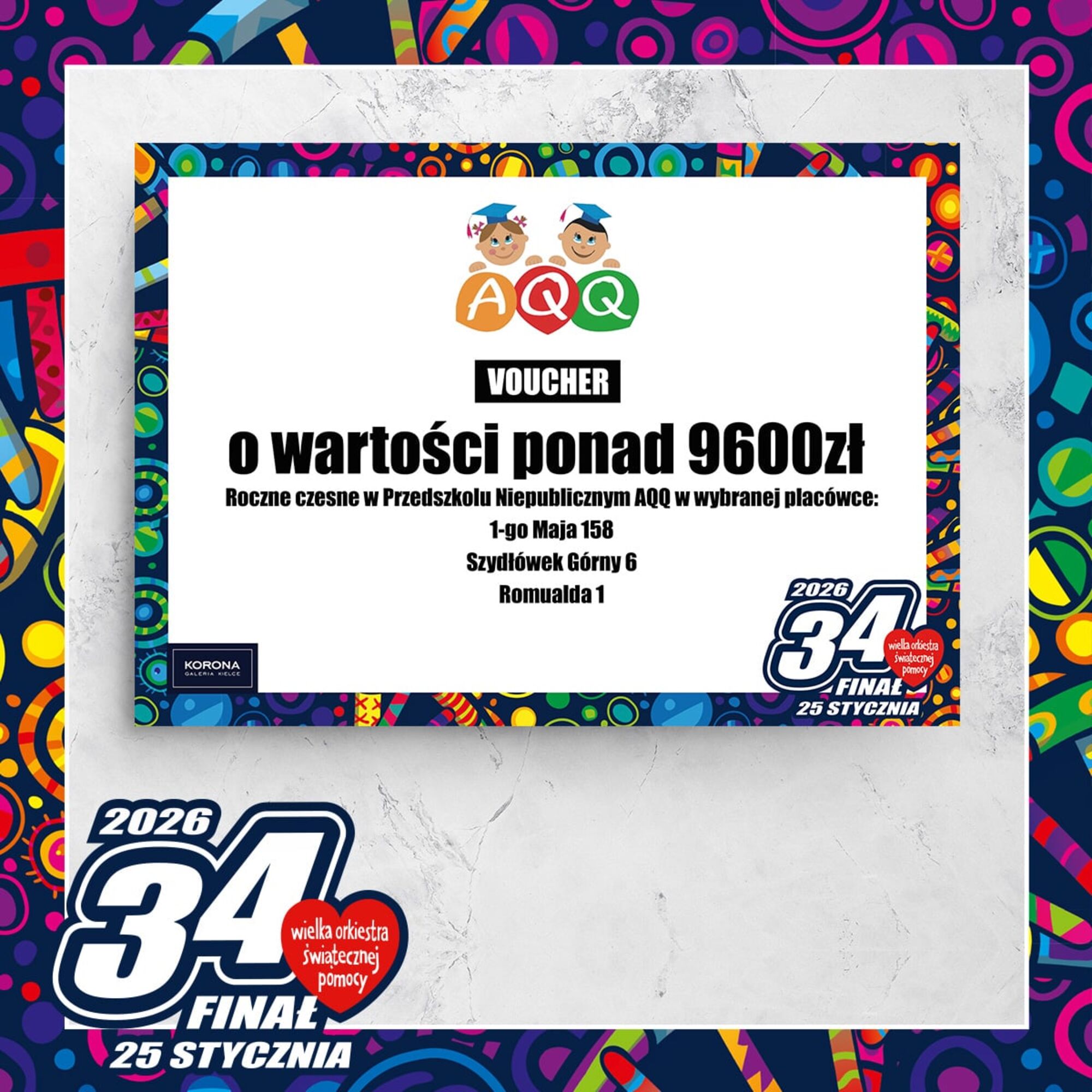 Voucher 9.600 zł na roczne czesne w Przedszkolu AQQ