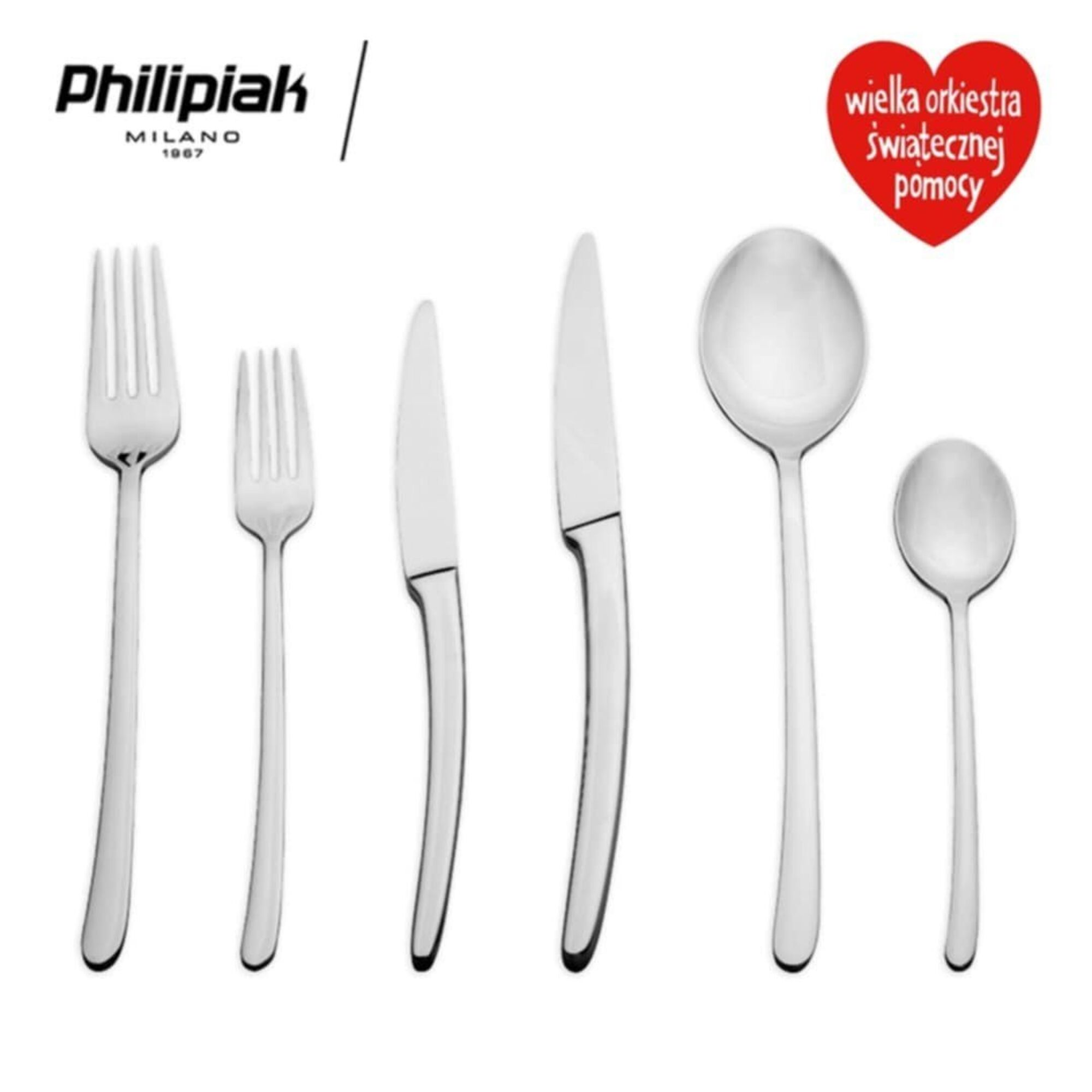 Zestaw sztućców stalowych Philipiak Milano Esile