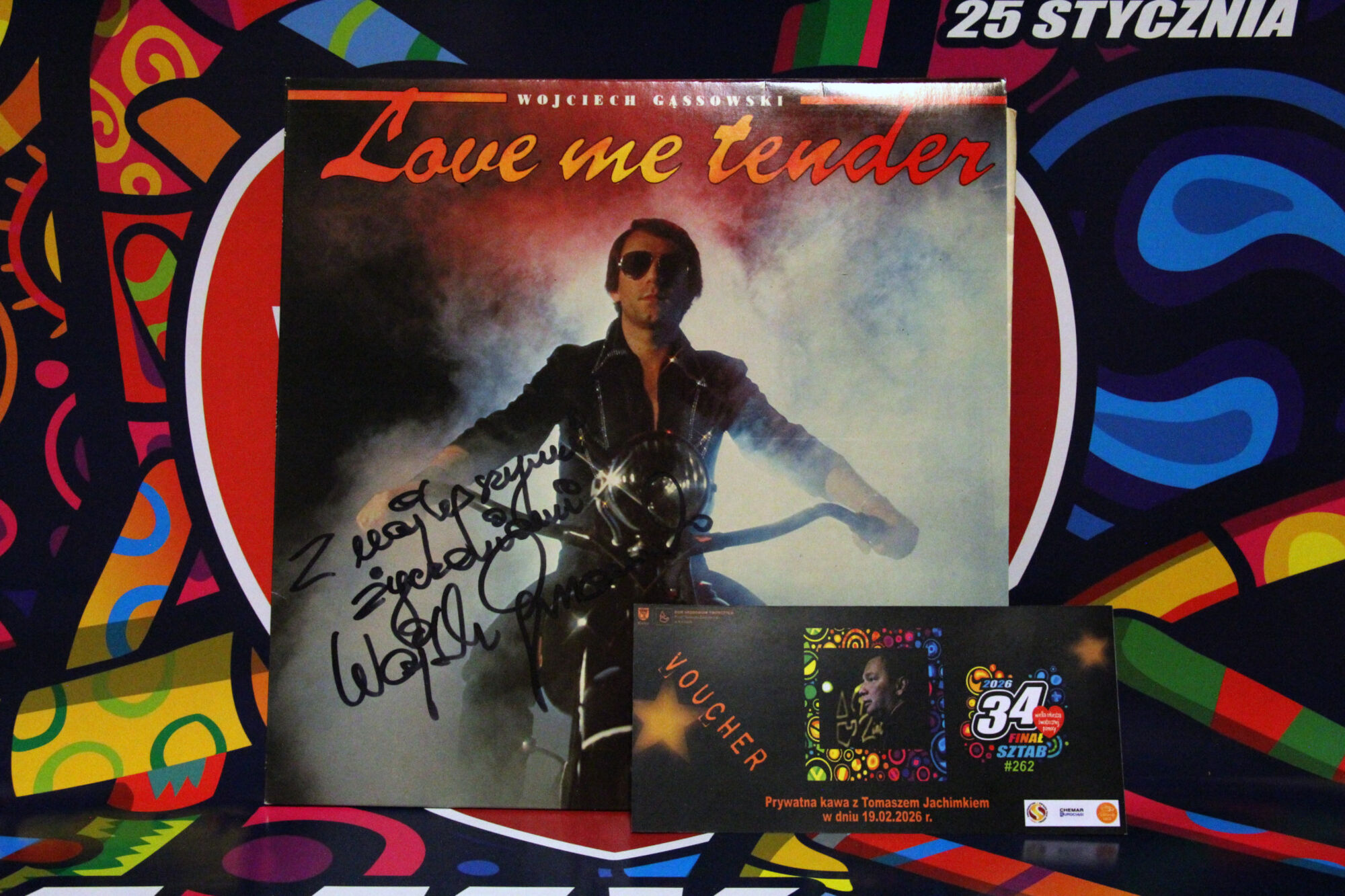 Prywatna kawa z Tomaszem Jachimkiem + płyta winylowa Wojciecha Gąssowskiego z autografem + książka T. Jachimka z autografem