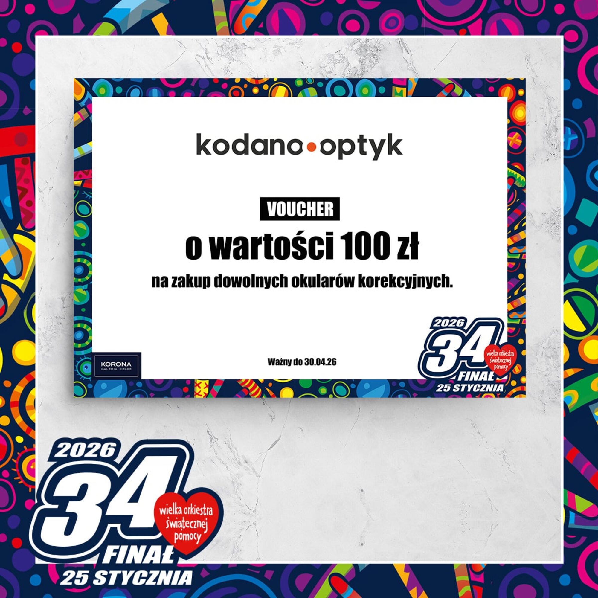 5 x Voucher o wartości 100 zł każdy od KODANO OPTYK