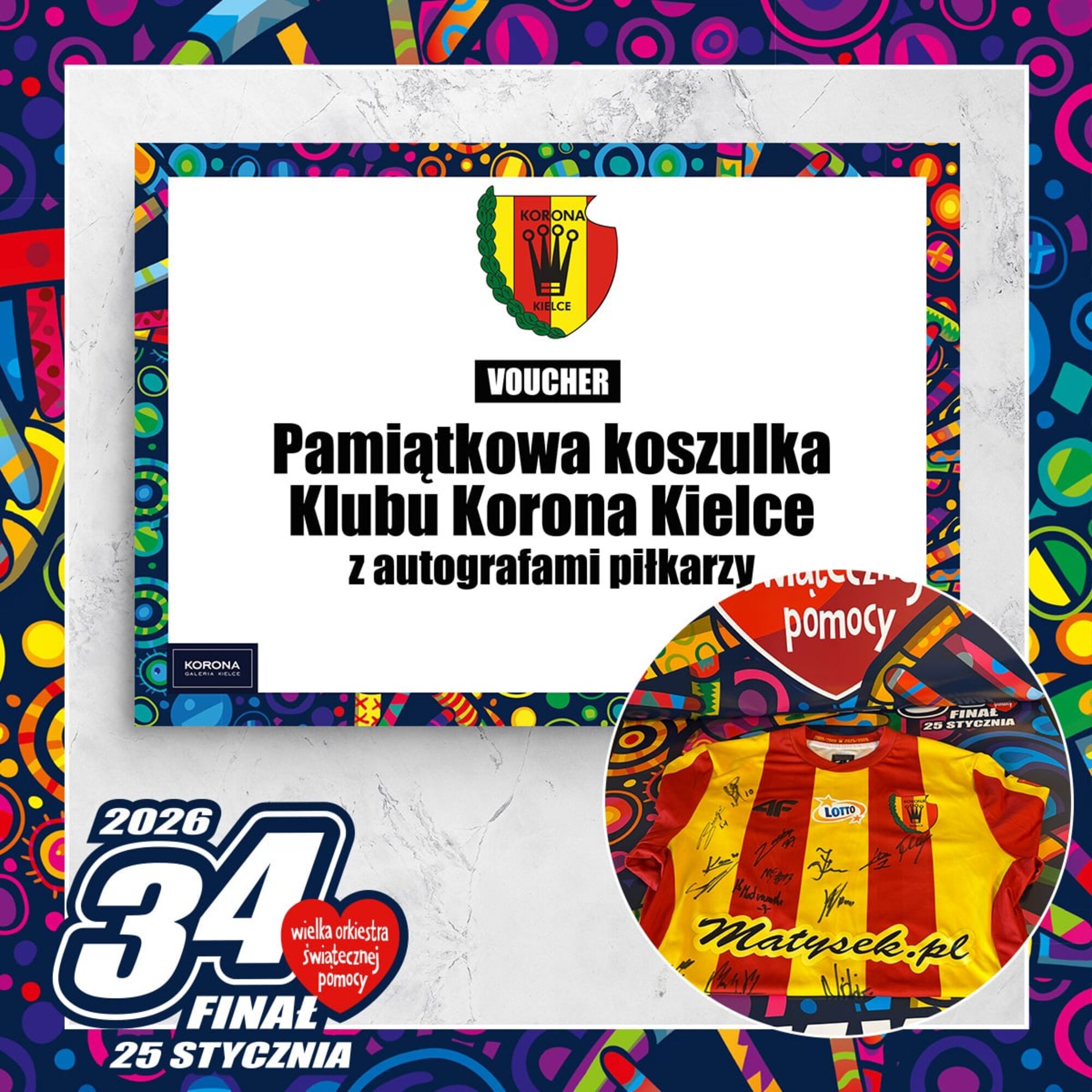 Koszulka KORONA KIELCE z autografami piłkarzy