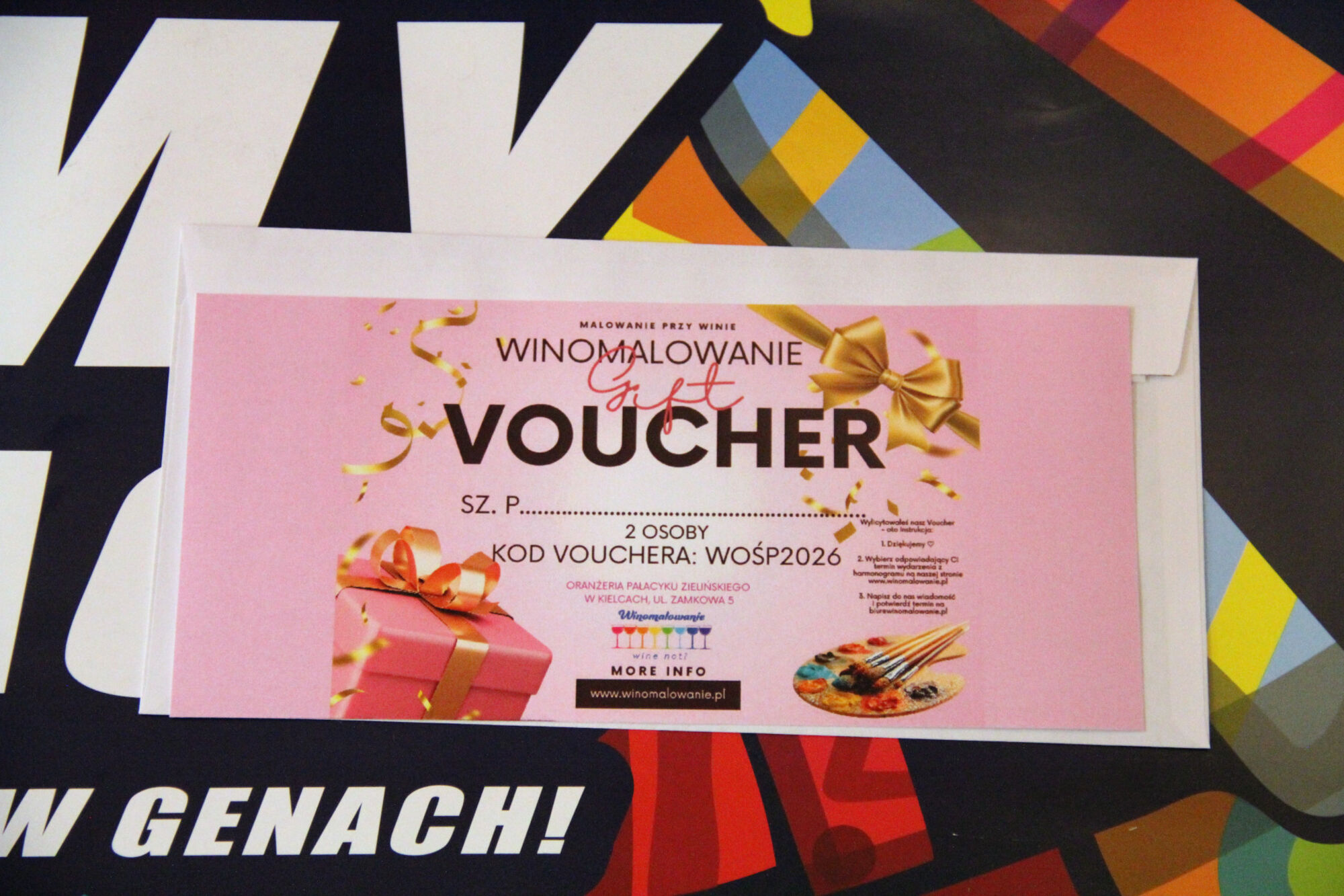 Voucher Wejściówka dla 2 osób na event Winomalowanie w Galerii Oranżeria w DŚT