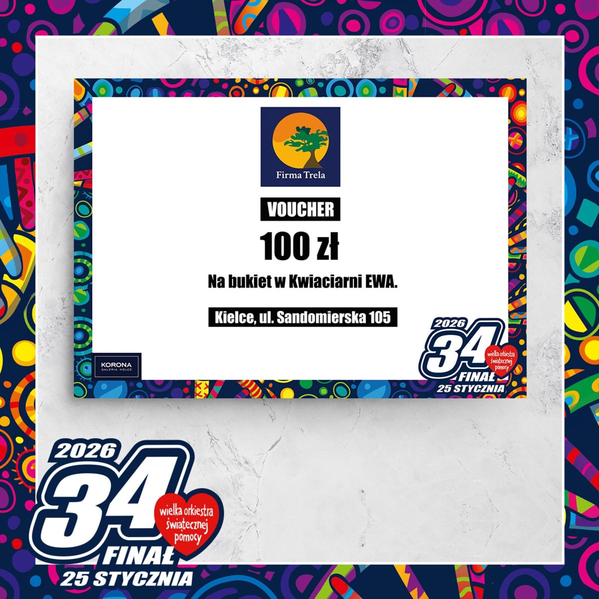 2 x Voucher 100 zł na bukiety kwiatów z kwiaciarni Ewa