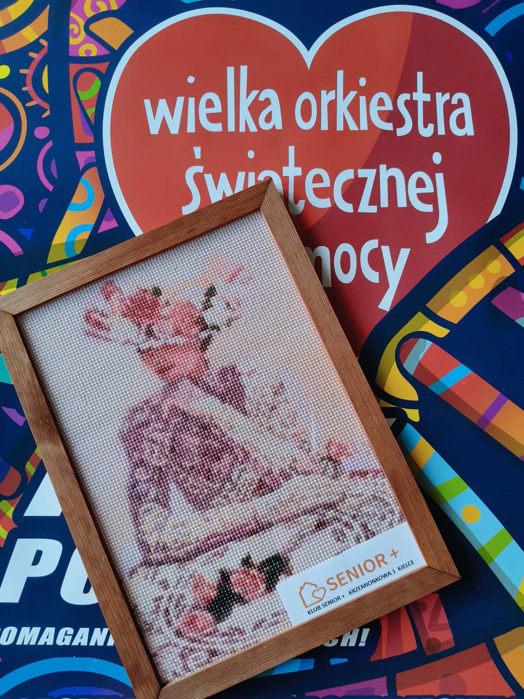 „Dama” – pastelowa mozaika na płótnie