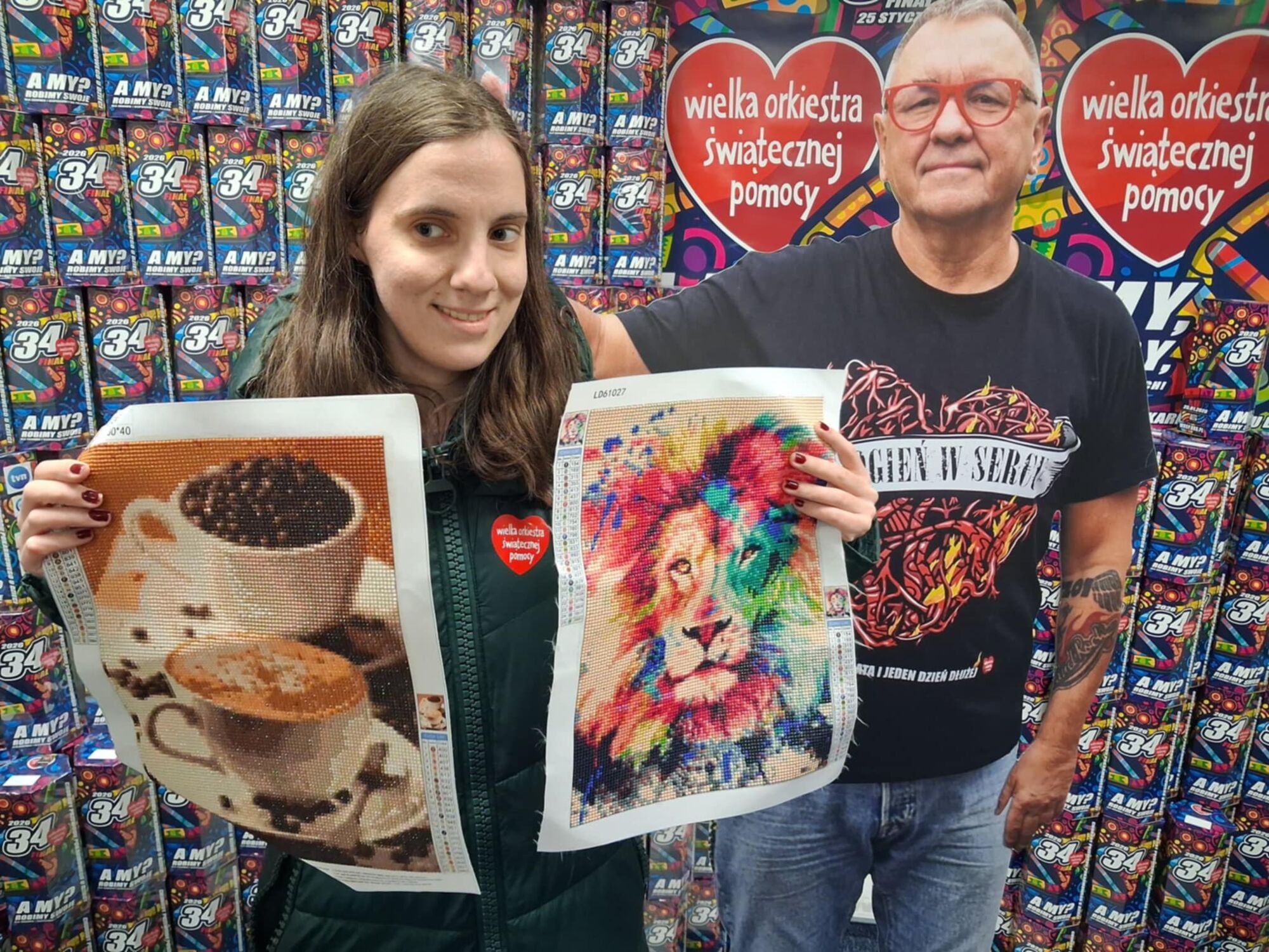 2 x obraz wykonany haftem diamentowym