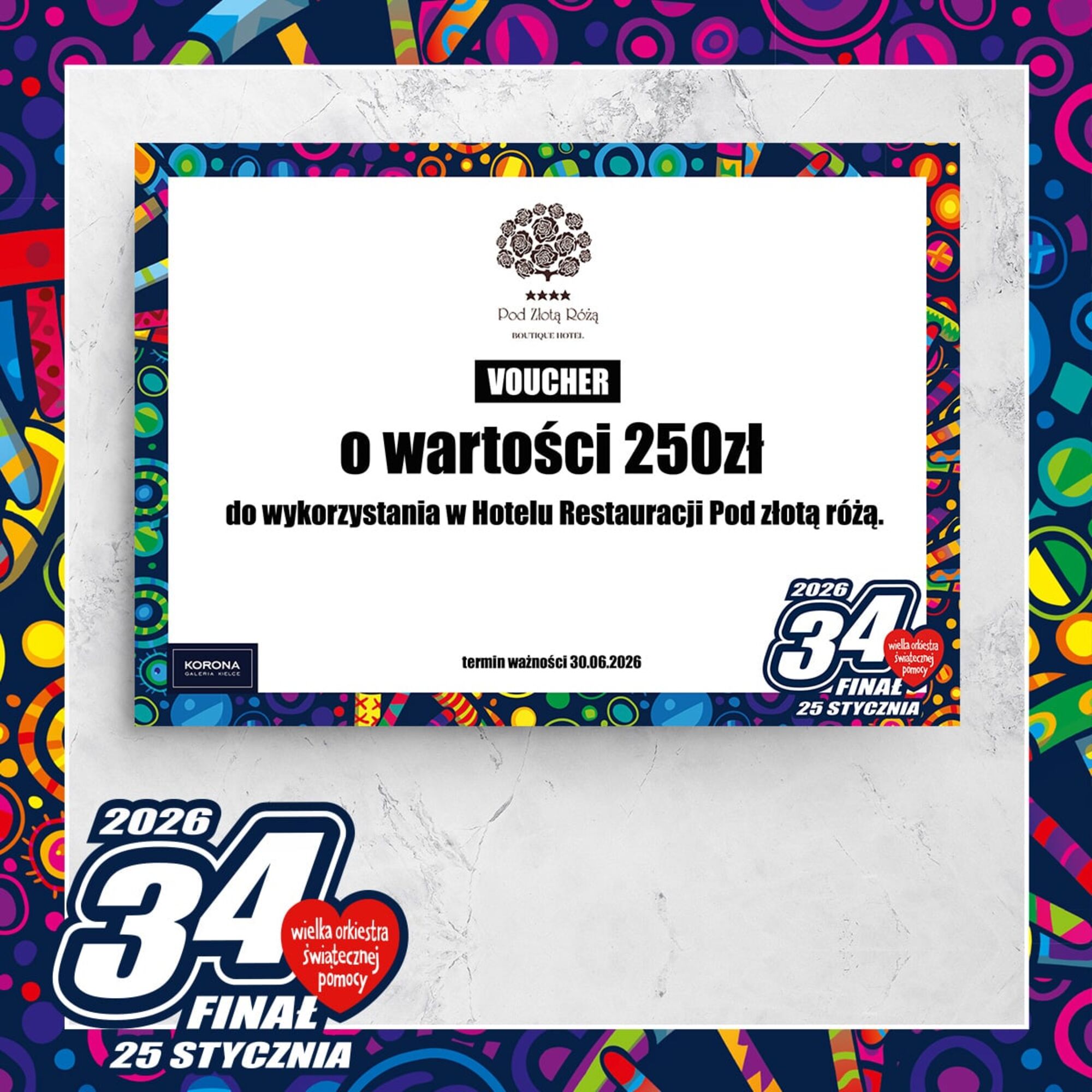 Voucher o wartości 250 zł od Hotelu Restauracji Pod Złotą Różą